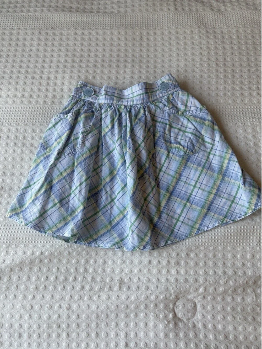 Cherokee Blue Green Plaid Skirt Size 4T Beach Travel